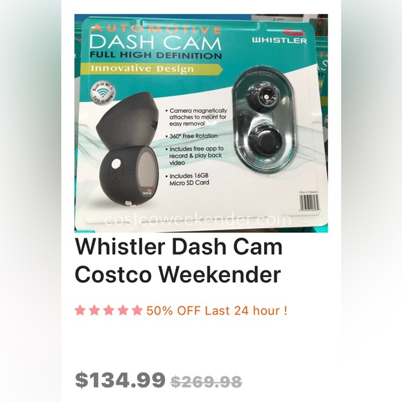 WHISTLER HIGH DEFINITION CAR CAMERA   NEW IN BOX - Picture 3 of 5